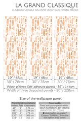 peachy watercolor drops peel and stick wallpaper specifiation