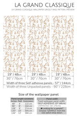 neutral floral peel and stick wallpaper specifiation