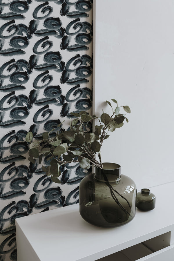 home decor plant decorative vase living room monochrome brushes pattern