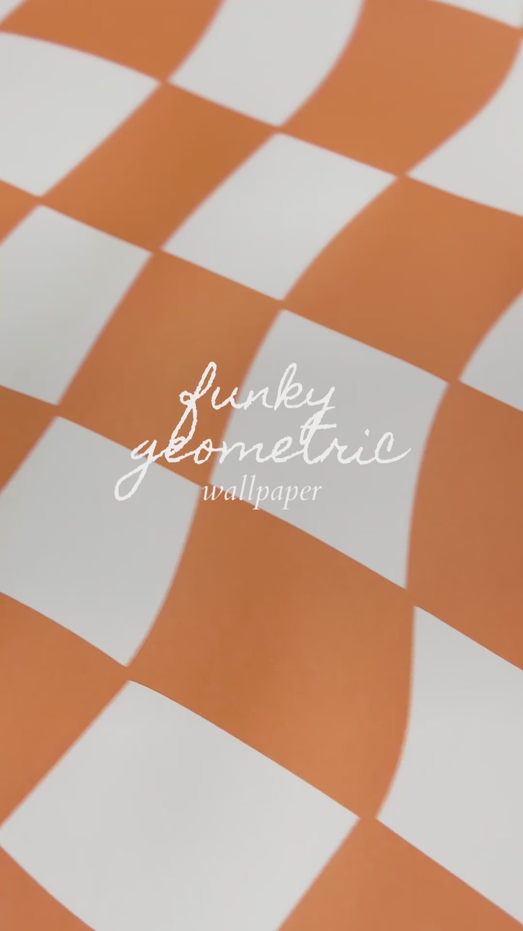 Funky geometric wallpaper print orange