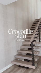 Crocodile skin wallpaper on the wall in stylish home