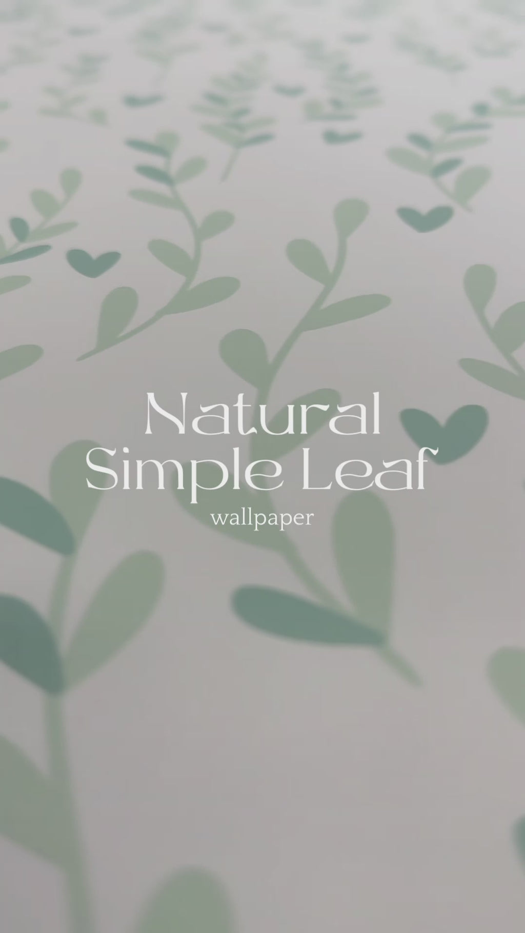 Natural green leaf heart design on peel and stick wallpaper