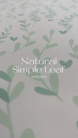 Natural green leaf heart design on peel and stick wallpaper