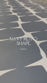 navy retro shape wallpaper peel and stick