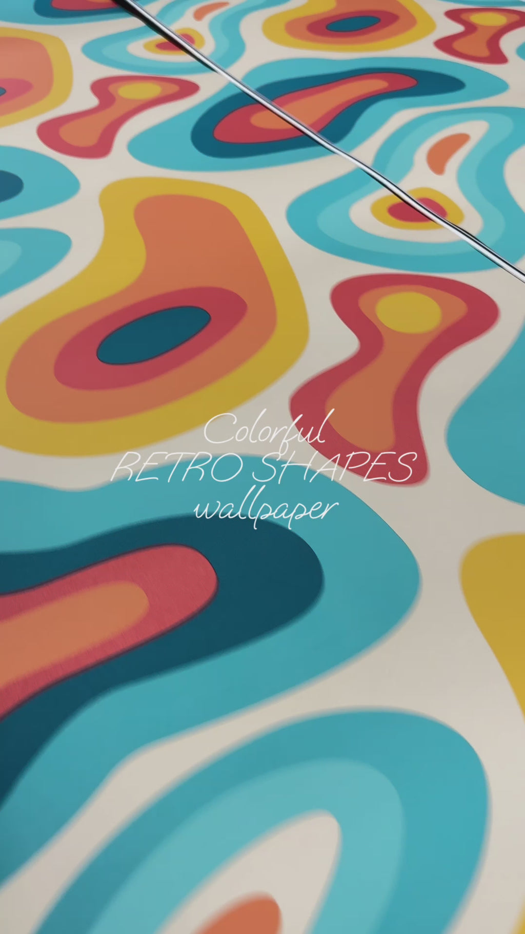 retro shapes colorful peel and stick wallpaper for walls