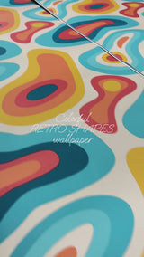 retro shapes colorful peel and stick wallpaper for walls